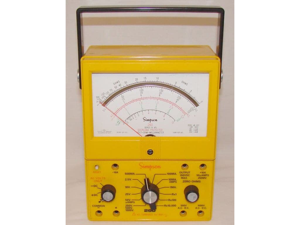 Analog Multimeter, 1000V, 10A, 20M Ohms