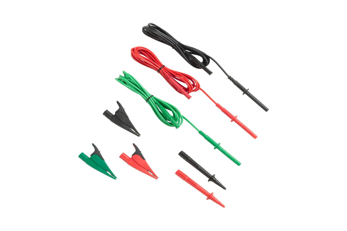 Fluke TL1550B 3 Piece Test Lead Set with Alligator Clips, 5000V DC Voltage, 20A Current, 103-25/128" Cable Length