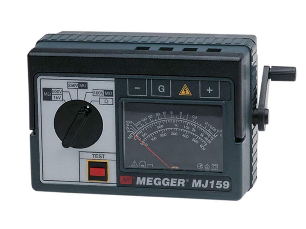 Megger Megohmmeter,2mA,NoDisplay,20VAC,Handheld MJ159-1 Each