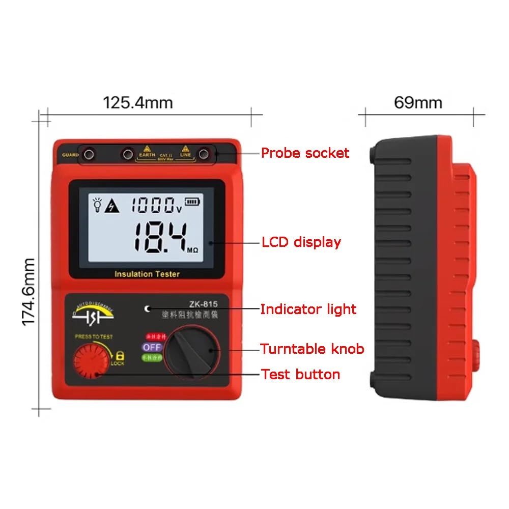 ZK-815 Paint Resistance Tester Probe - Solvent, Water & Oil Resistance Coating Conductivity Meter for Lab & Industrial Testing