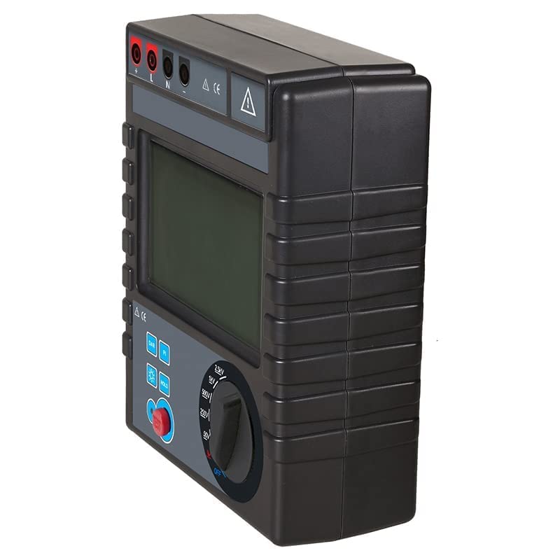 Insulation Resistance Gauge Tester Meter Megohm Meter Insulation Resistance Measurement with Insulation Resistance Range 0.1MΩ to 200GΩ for Transformers Motors Cables Electrical Equipment