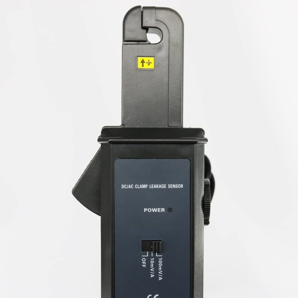 High Accuracy AC/DC Clamp Leakage Current Transducer Sensor with AC/DC ClampLeakage Current Sensor Probe 0mA to 60.0ALeakage CurrentAC600V Line Voltage 7mm Clamp Size Color Grey