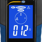 PCE Instruments, PCE-ECT 50-UK Electrical Tester for Earthing/Continuity, Measures 0–2000 Ω with Backlit Two-Colour LCD, Installation Cat III, IP40 Protection, 7 m Safety Lead