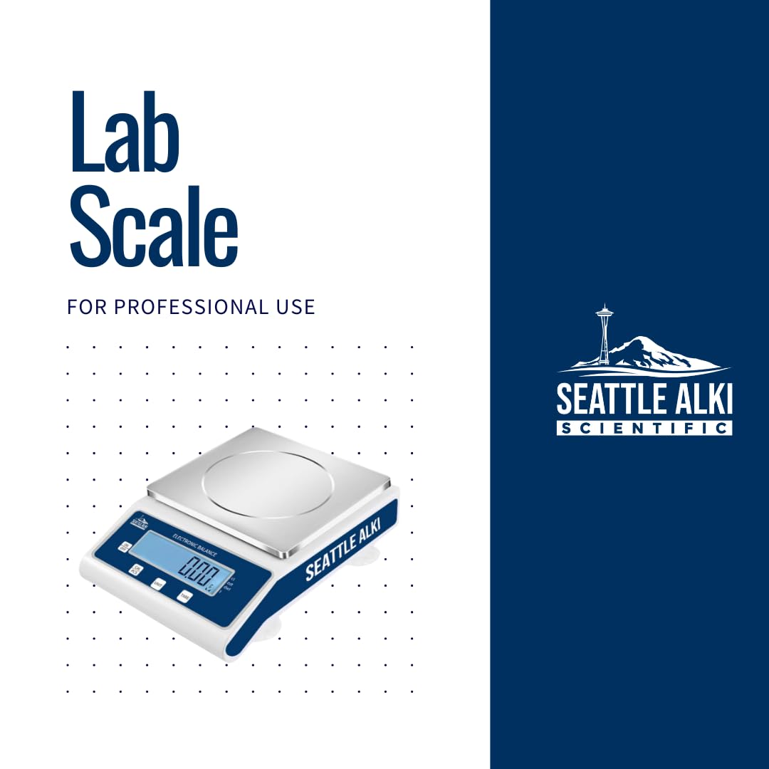 Seattle Alki Scientific Analytical Precision Scale 2000g x 0.01g, Grams, Pounds, Ounces, Carats, High Accuracy Digital Balance for Laboratory, Business, Jewelry, By Fristaden Lab