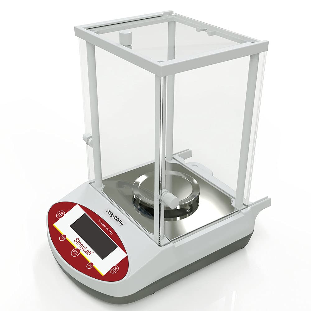 stonylab Precision Analytical Balance, 500g x 0.001g (1mg) Laboratory Electronic Scale High Accuracy Analytical Balance Jewelry Scale with Shield and LED Display, 110V