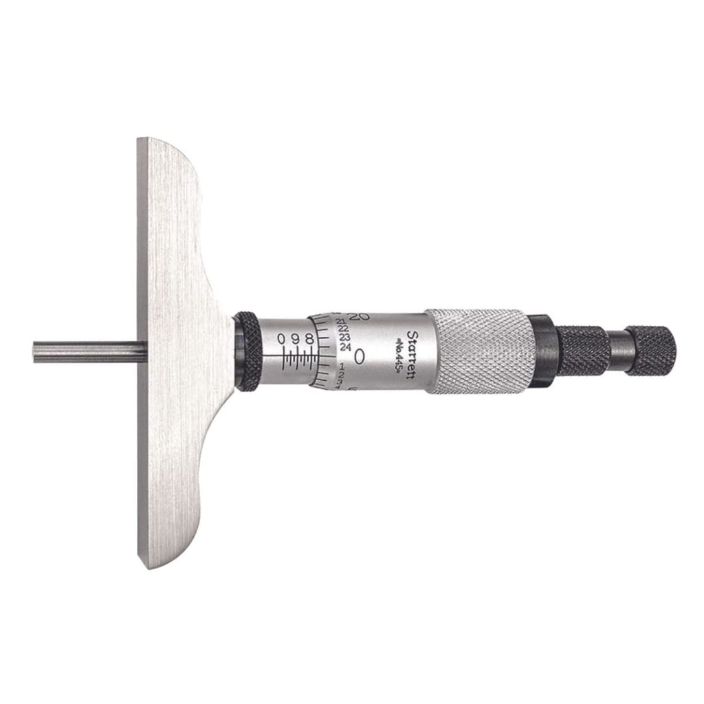 Starrett Micrometer Depth Gage with Half Base, 0-3" Range