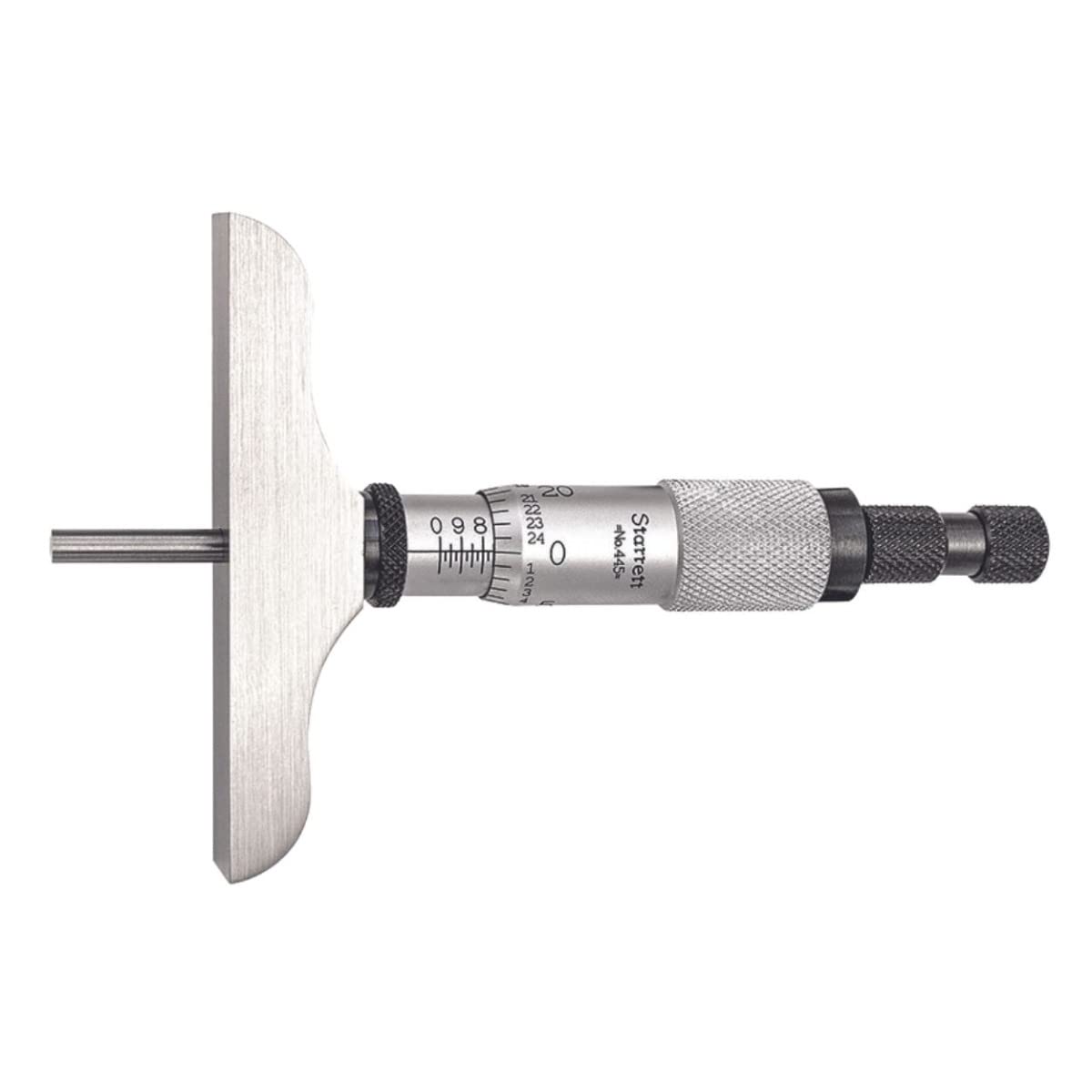 Starrett Micrometer Depth Gage with Half Base, 0-3" Range