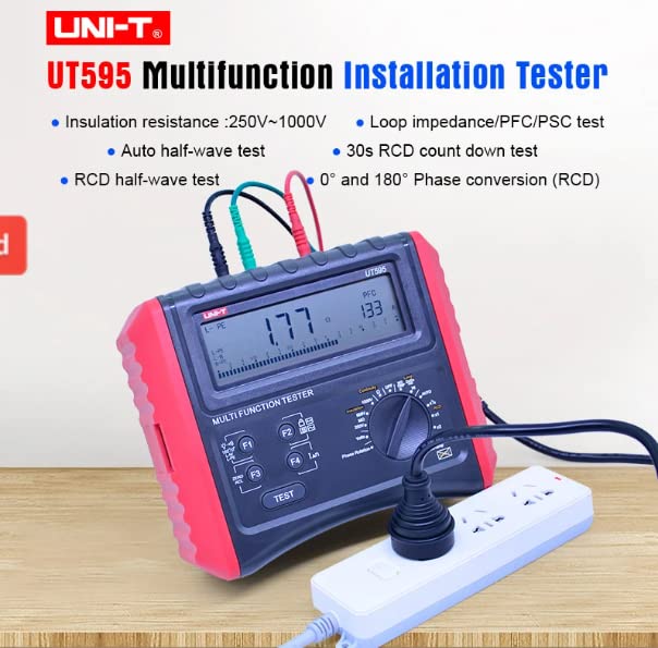 UNI-T Uni-Trend UT593 UT595 Multifunction Installation Testers Test RCD, Loop/line impedance, Earth Resistance Continuity, Insulation Resistance and AC/DC Voltage(UT595)