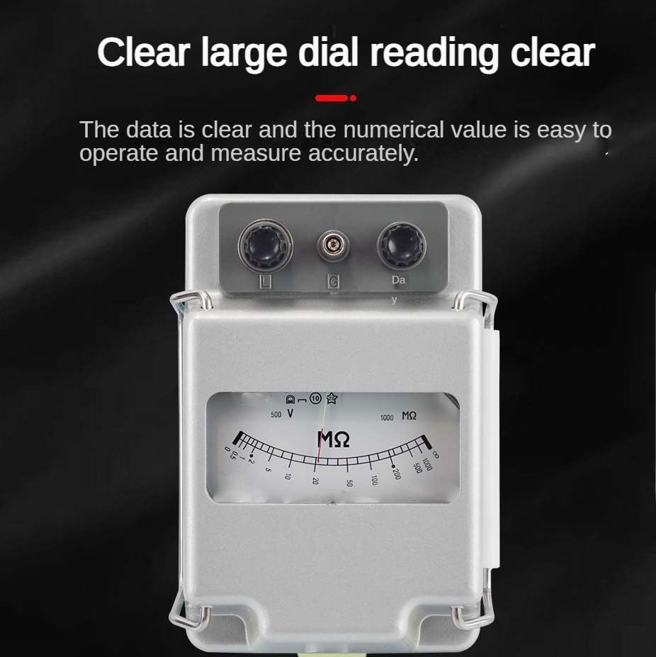 Megohmmeter, 2500V/2500MΩ Handheld Insulation Resistance Tester, Suitable for On-site Measurement of High Resistance