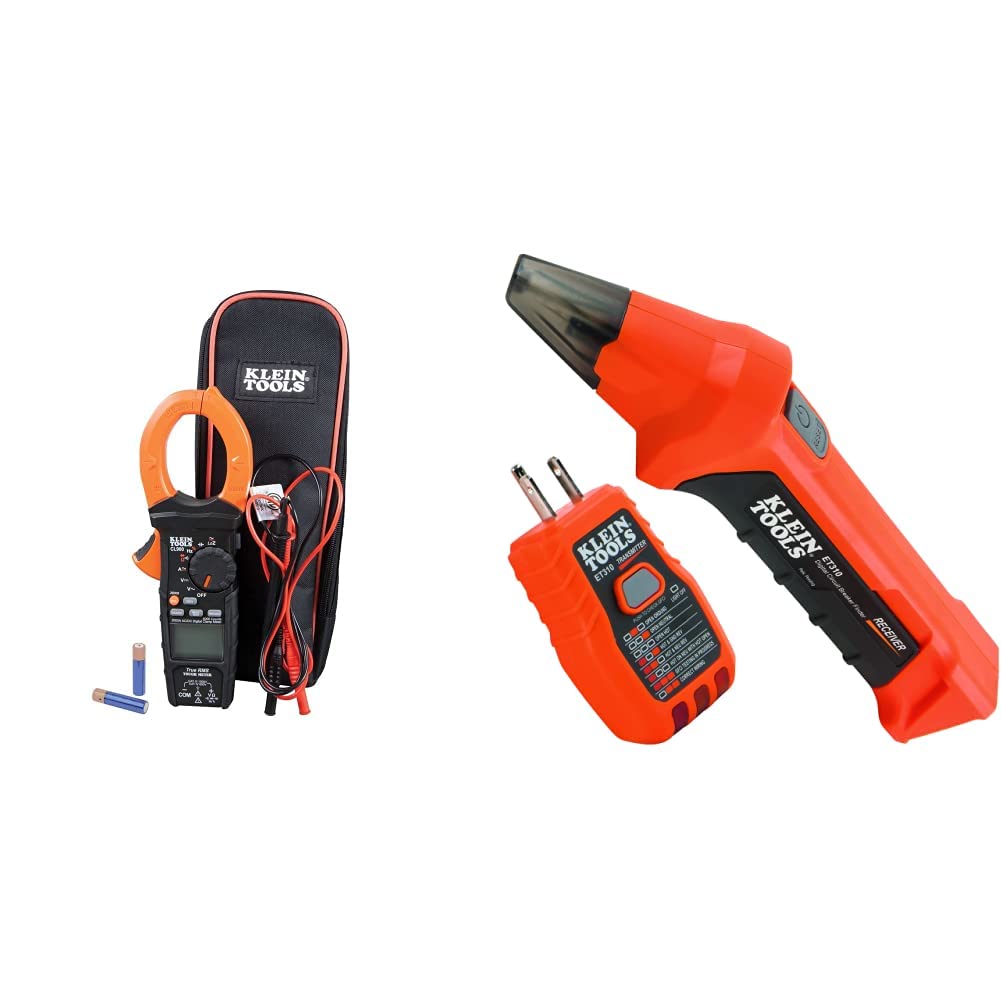 Klein Tools CL900 Digital Clamp Meter, Autoranging TRMS, AC/DC Voltage/Current, 2000A, LOZ, Continuity, Frequency, NCVT, Temp, More, 1000V & 69409 Line Splitter 10x