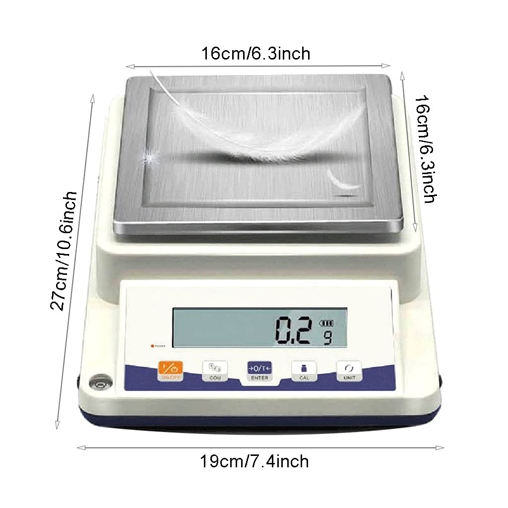 Counting Scale Lab Analytical Precision Balance 0.1 Gram Electronic Jewelry Kitchen Weighing AC/DC Adapter (5100g/0.1g) ()