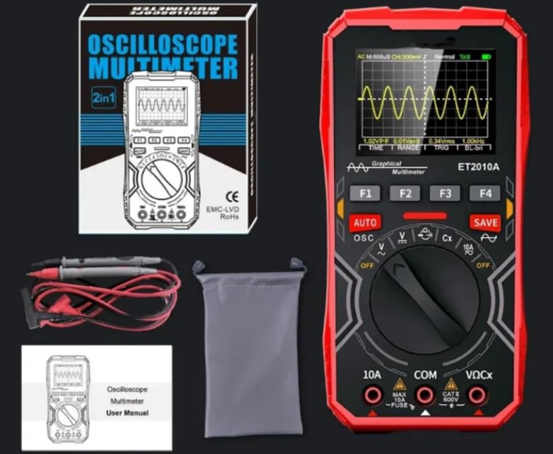 ET2010A 2 in 1 DigitalOscilloscope Multimeter 1MHz2.5MSps Laboratory OscilloscopeElectrical RepairOscilloscope