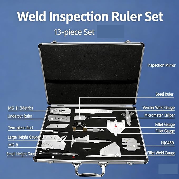 Welding Gauge Tool Kit, 13 Pcs Precision Measurement Set with Case