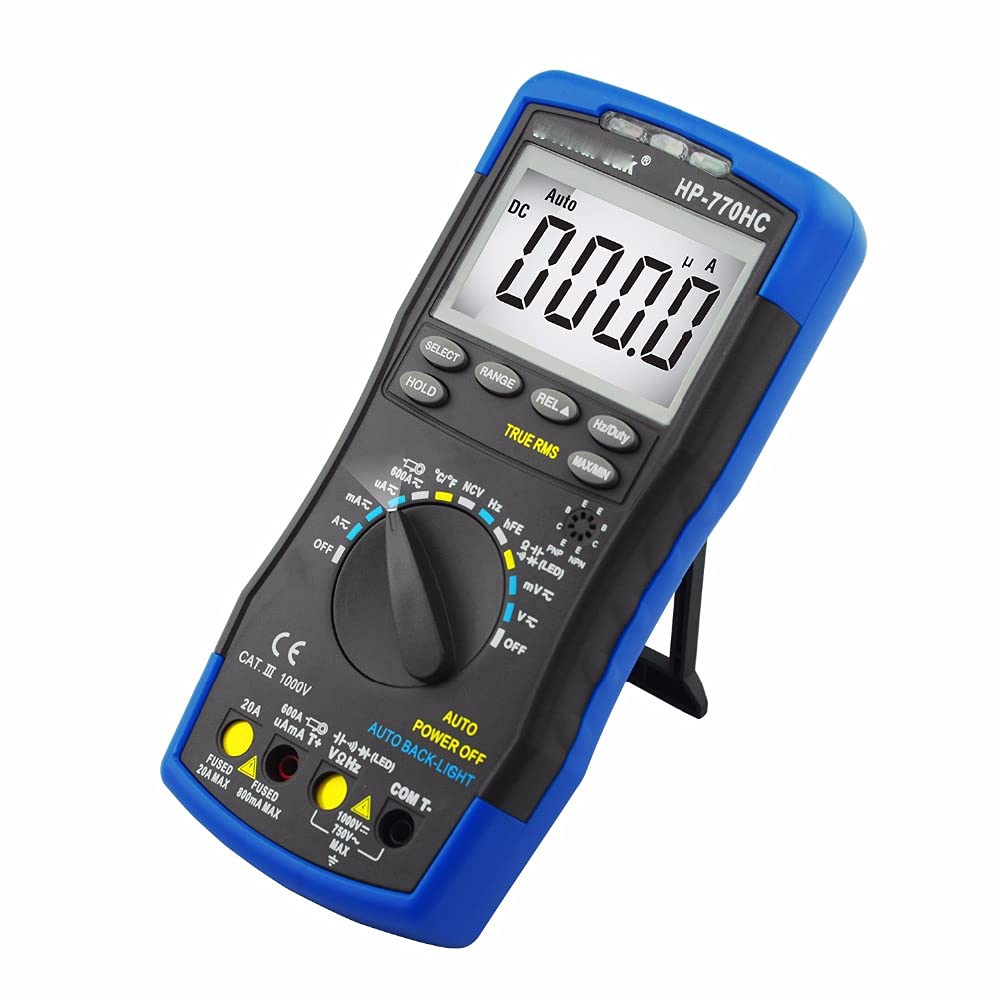 True RMS Autoranging Probe Digital Multimeter with NCV-605A Clamp Adapter 600A AC/DC Current Power LED 45mm