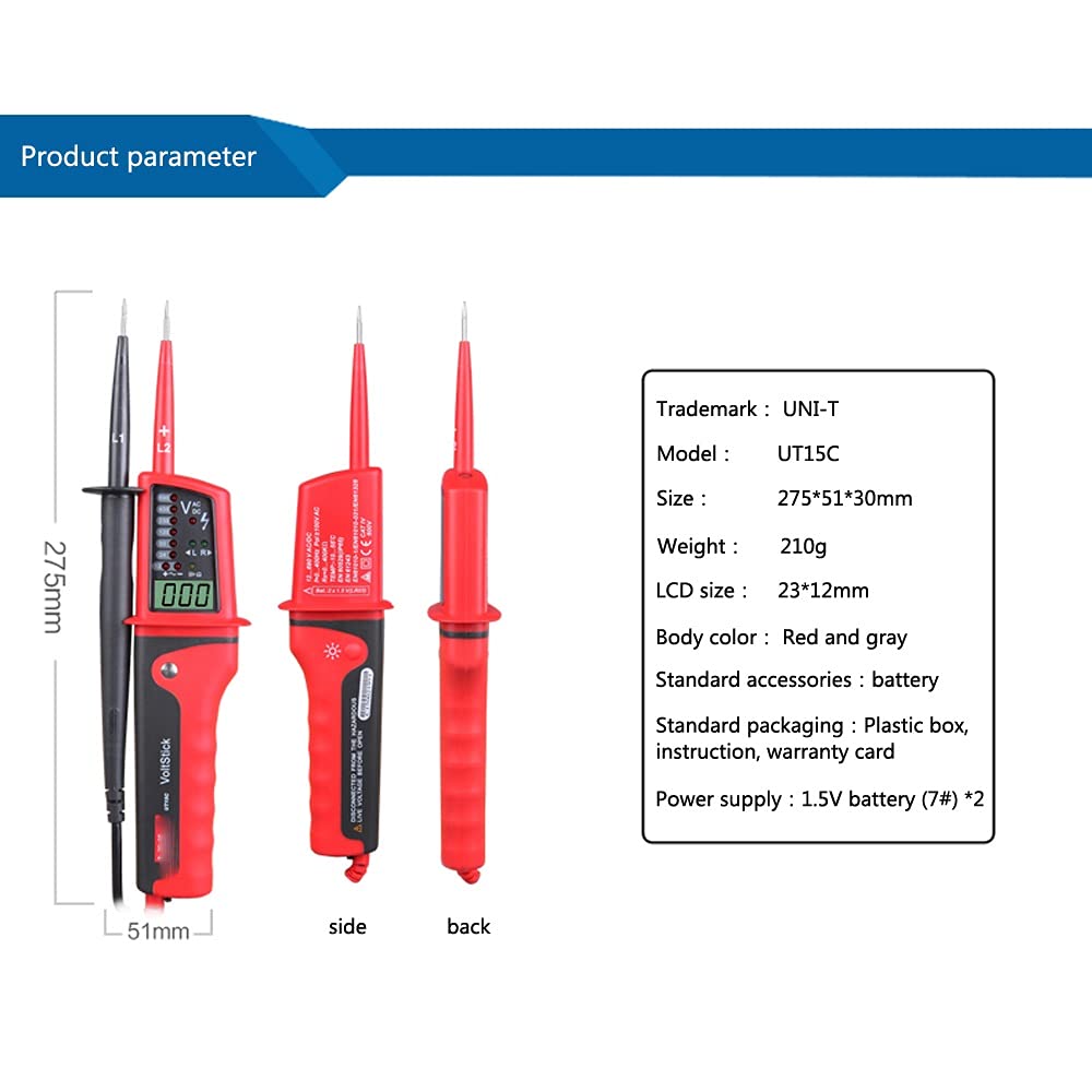 Voltage Detector Waterproof Digital Multimeter 24V~690V AC/DC Tester Phase Rotating Electric Pen