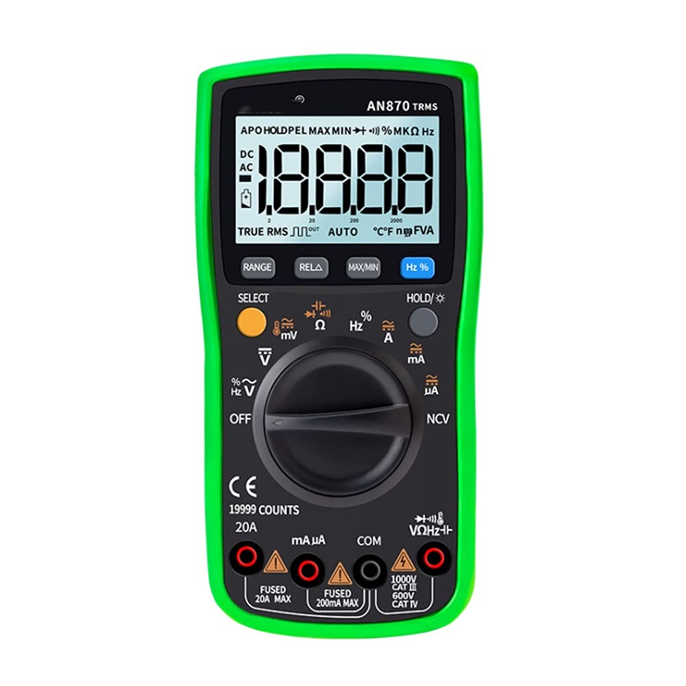 Digital Multimeter 19999 Counts Profissional Transistor Electrical Tester 600v Multi Volt Lead Set