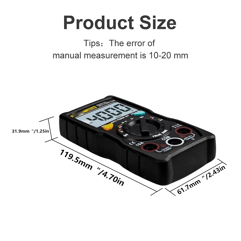 Digital Multimeter 6000 Counts Auto Ranging AC/DC Voltage Meter Flash Light Back Large Screen 113A/D
