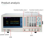 High Frequency 1MHz LCR Meter Measurement Benchtop LCR Digital Electric Bridges Inductance Capacitance Resistance Tester with Basic Accuracy 0.05% Frequency Resolution 1mHz 6 1/2 Digit Display