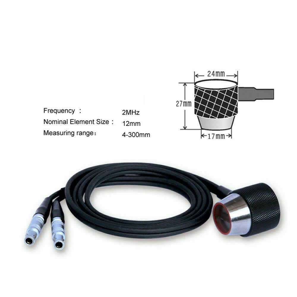 ZT-12 Ultrasonic Thickness Gauge Cast Iron Probe Sensor 2MHz Frequency 0.15'' to 12'' Measurement Range 0.5'' Crystal Diameter