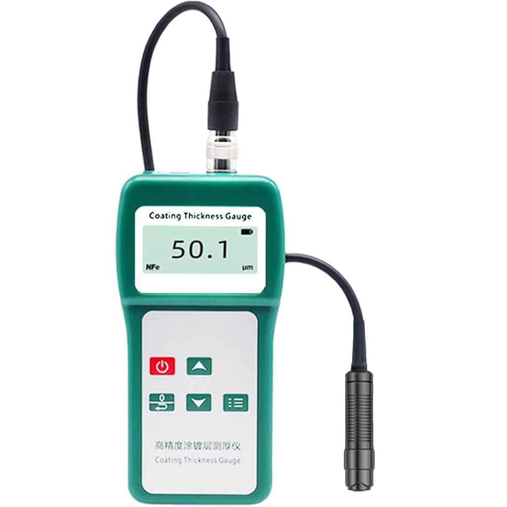 Professional Coating Thickness Gauge, Paint Depth Tester, Range 0-1500um, with Fe/NFe Probe, LCD Display, Single/Continuous Measurement, for Steel Aluminum Metals