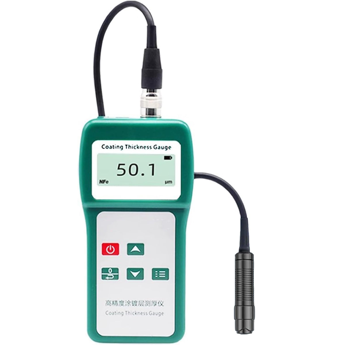 Professional Coating Thickness Gauge, Paint Depth Tester, Range 0-1500um, with Fe/NFe Probe, LCD Display, Single/Continuous Measurement, for Steel Aluminum Metals