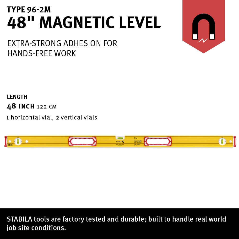 STABILA Type 96M Magnetic Level, 48 in, Cat. No. 38648