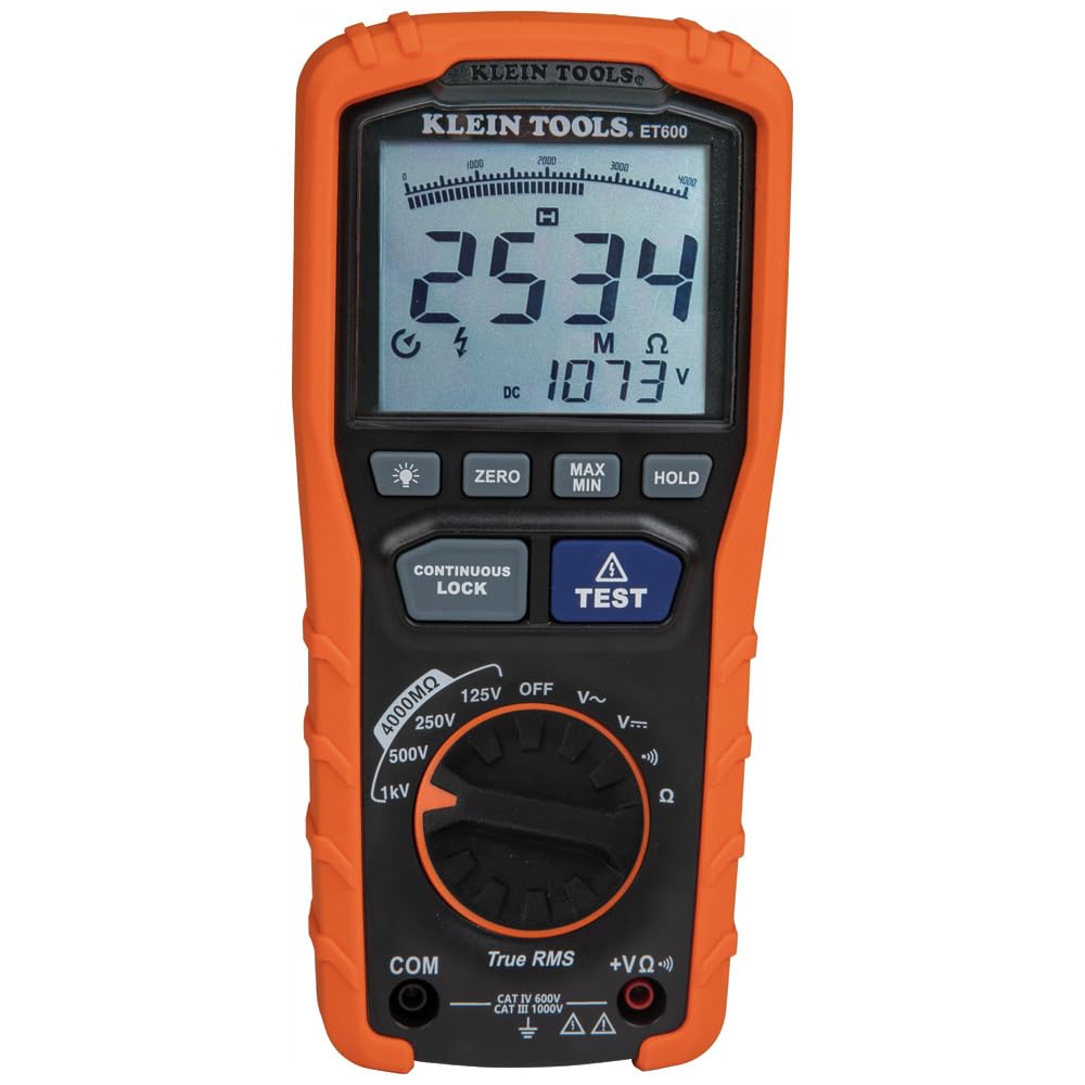 Klein Tools ET600 Megohmmeter Insulation Tester Multimeter