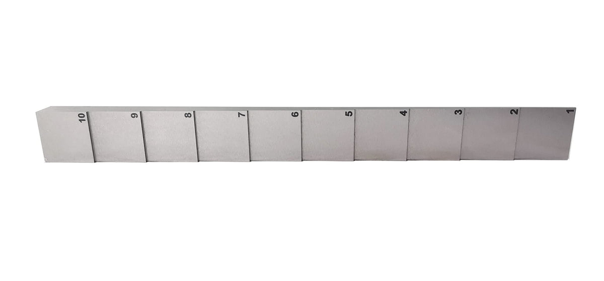 10 Step 1mm 2mm 3mm 4mm 5mm 6mm 7mm 8mm 9mm 10mm Test Calibration Block for ultrasonic Thickness Gauge Calibration Block Thickness and linearity in NDT Testing w/ 1018 Steel Color White