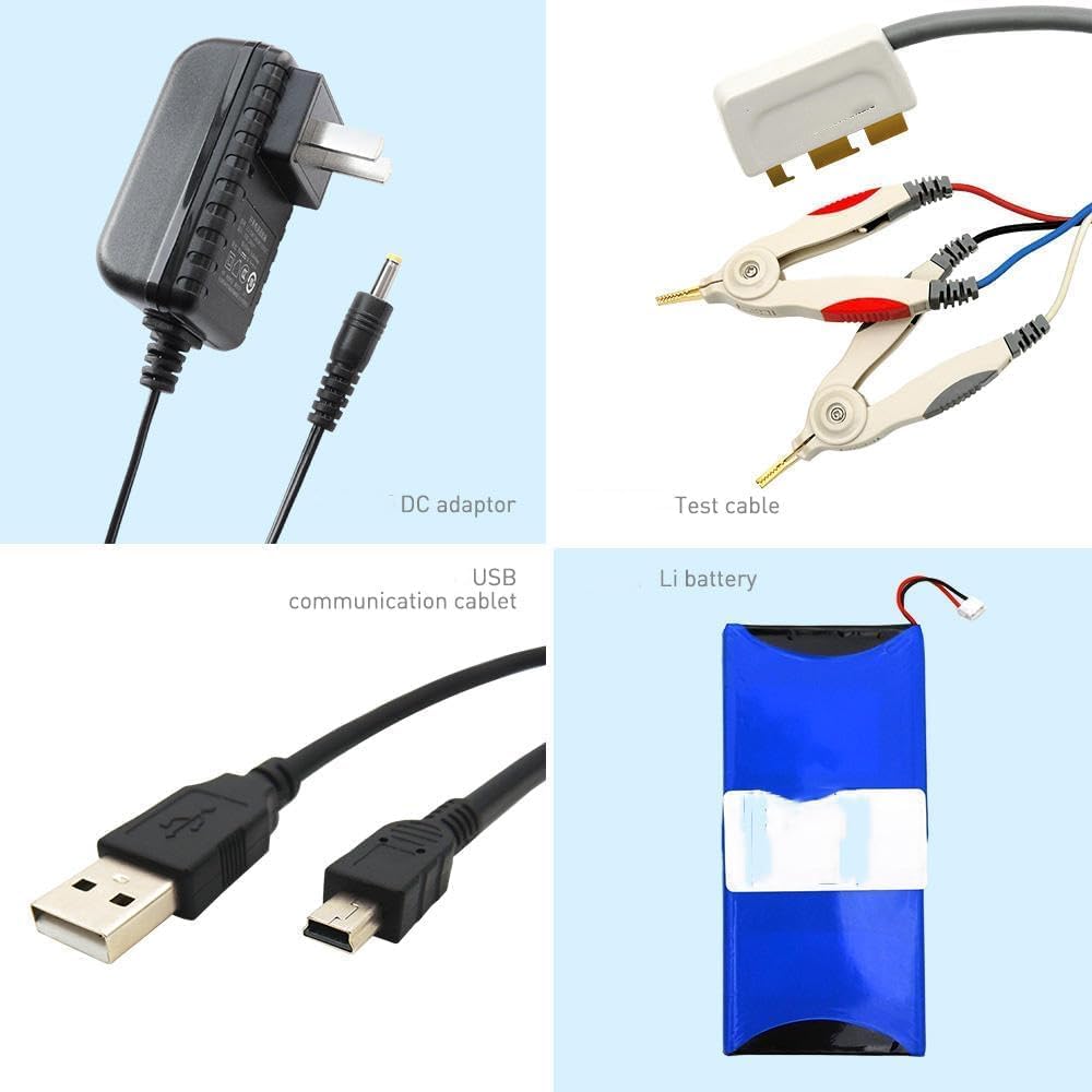 USB LCR Meter DCR Tester Touchscreen Electric Bridge for Inductance Resistance Capacitance Measurement with Frequency 50Hz 100Hz 120Hz 1kHz 2kHz 10kHz USB Storage Files Internal Trigger Mode