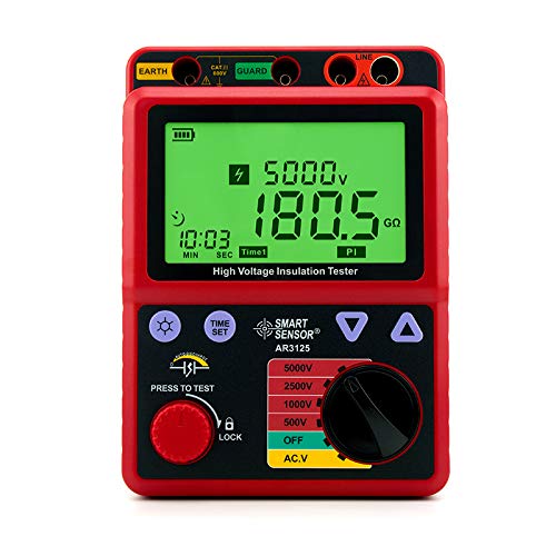 AR3125 High Voltage Insulation Tester, 500V / 1000V / 2500V / 5000V, 0.0MΩ~1000GΩ