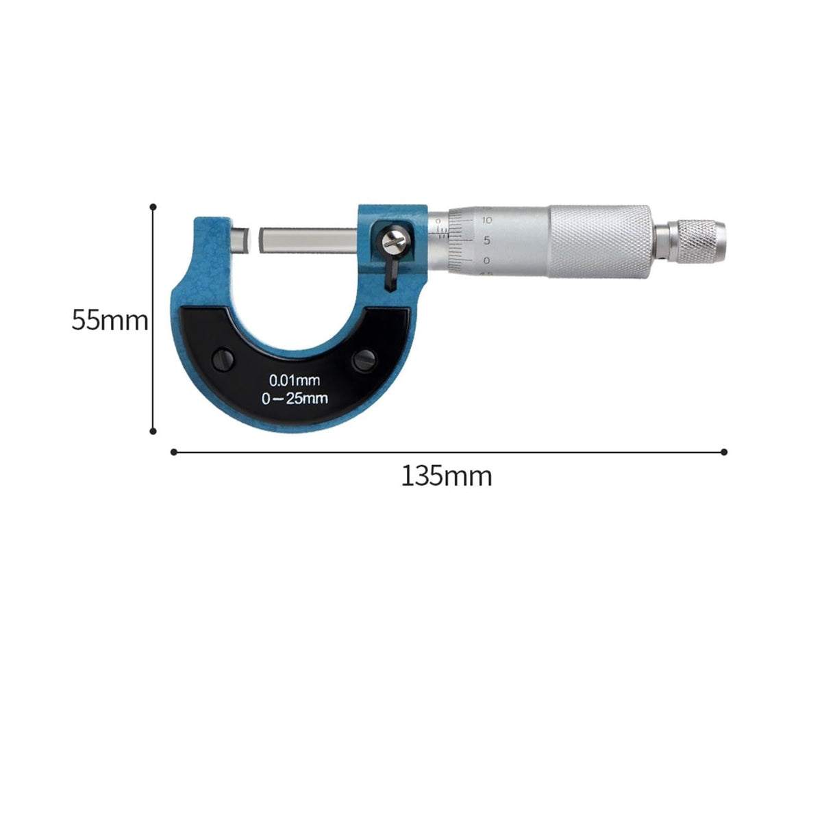 Tool Set 0-25mm 0.01mm Mechanical Outside Micrometer – Measuring Gauge