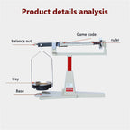 4 Rulers Beam Mechanical Balance Scale, 311g/0.01g Laboratory Analytical Weight Set, with Magnetic Damping Device and 15cm Pallet, for Classroom, Laboratory, Factories