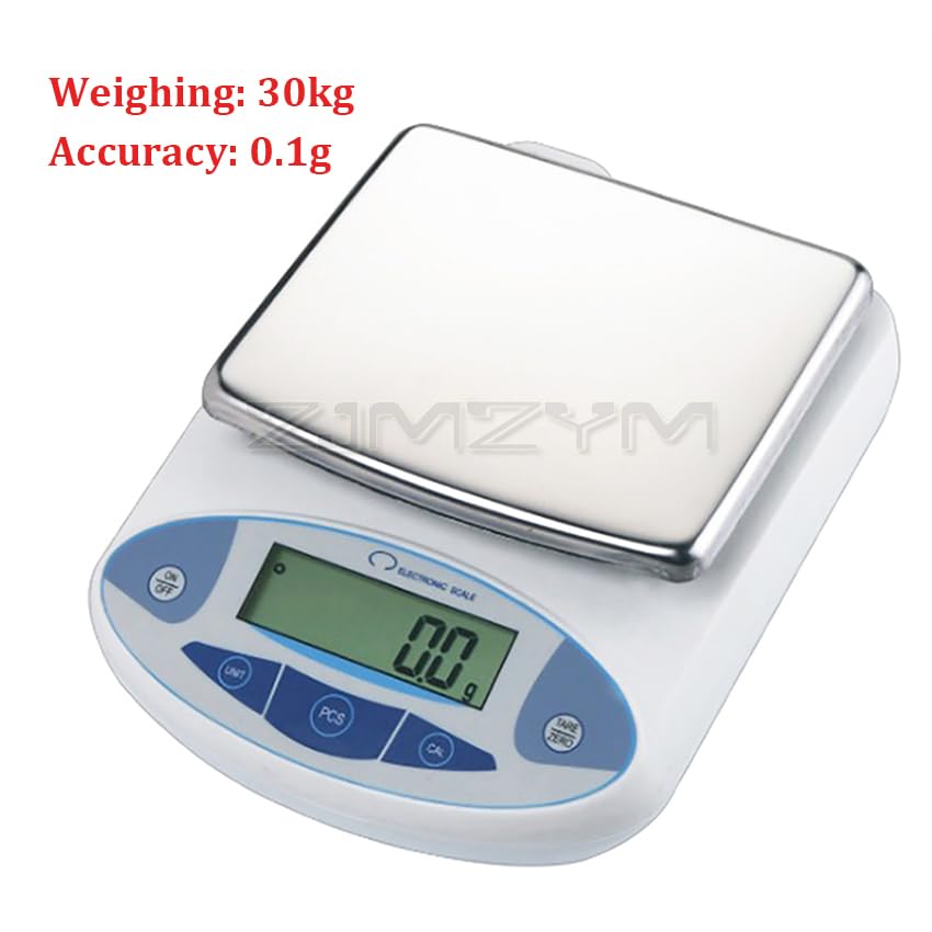 3000/5000g/30kg 0.01g/0.1g Digital Electronic Balance Lab Jewelry Scale High Precision Industrial Kitchen Weighing Balance Scale(30kg 0.1g)