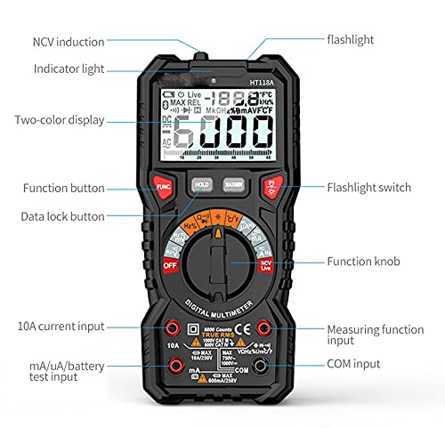 Digital Multimeter Auto Range 6000 Counts Professional High Precise Multimetro Testers