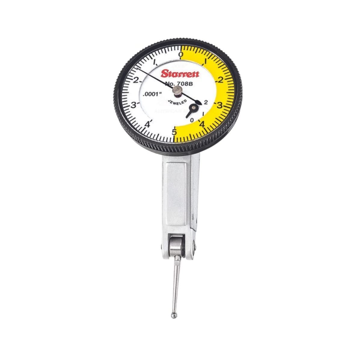 Starrett Dial Test Indicator, 1-9/16" Dia, .0005" Graduation, .030" Range