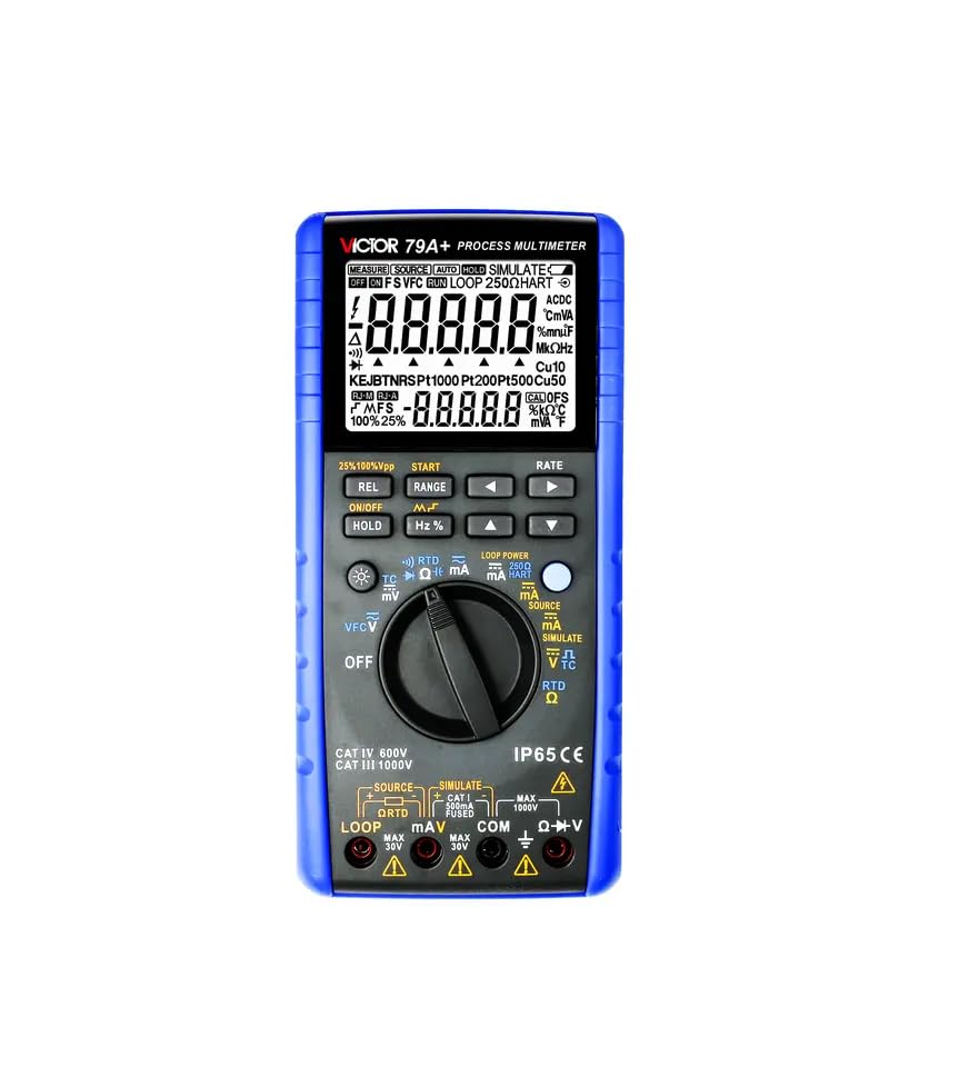 Victor/RuoShui 79A+ Digital Multimeter Dual Color Plastic Mold Shell Design and Compliance with IP65 dust and Waterproof Grade(Victor 79A+)