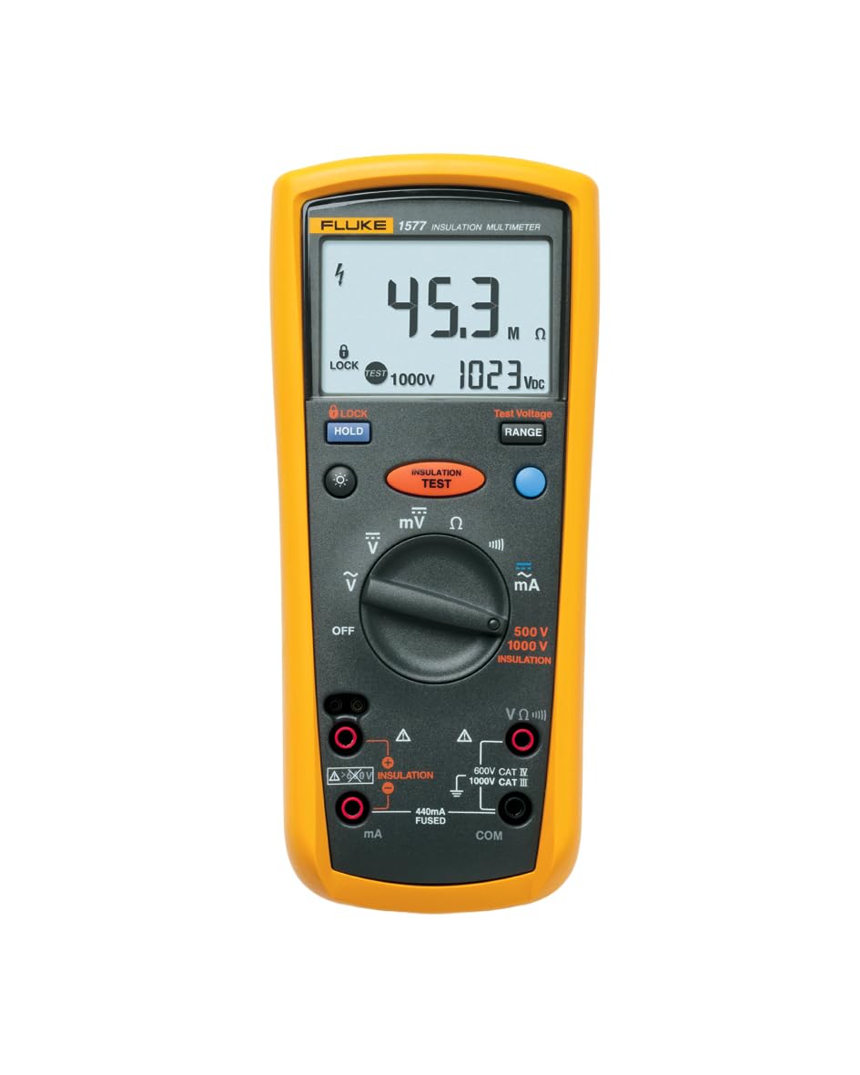 Fluke 1577 Insulation Multimeter, LCD Display, 600 Megaohm Resistance, 500/1000V Voltage