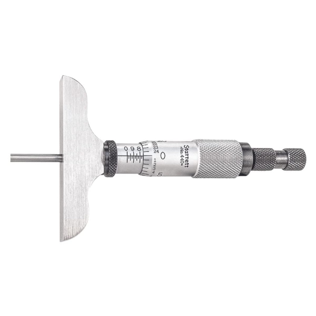 Starrett Micrometer Depth Gage with Half Base, 0-3" Range