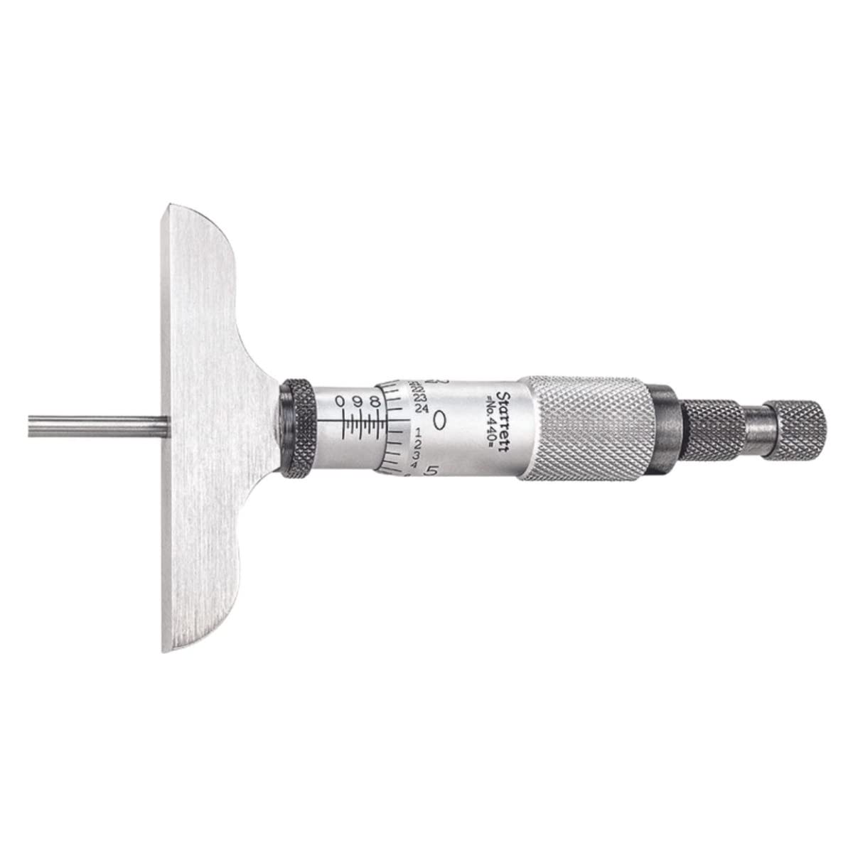 Starrett Micrometer Depth Gage with Half Base, 0-3" Range