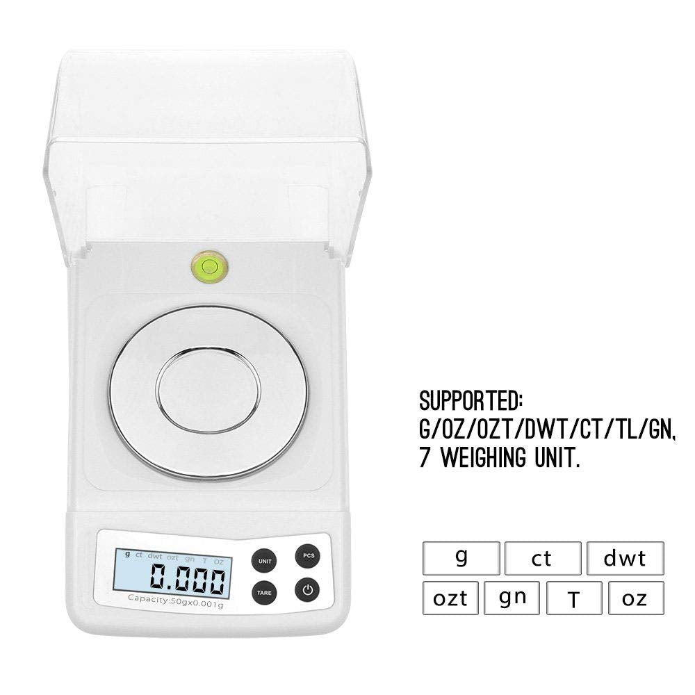 50g/0.001g Jewelry Scale High Precision Mini Electronic Scale for Gold Carat Diamond Weighing Laboratory Balance.