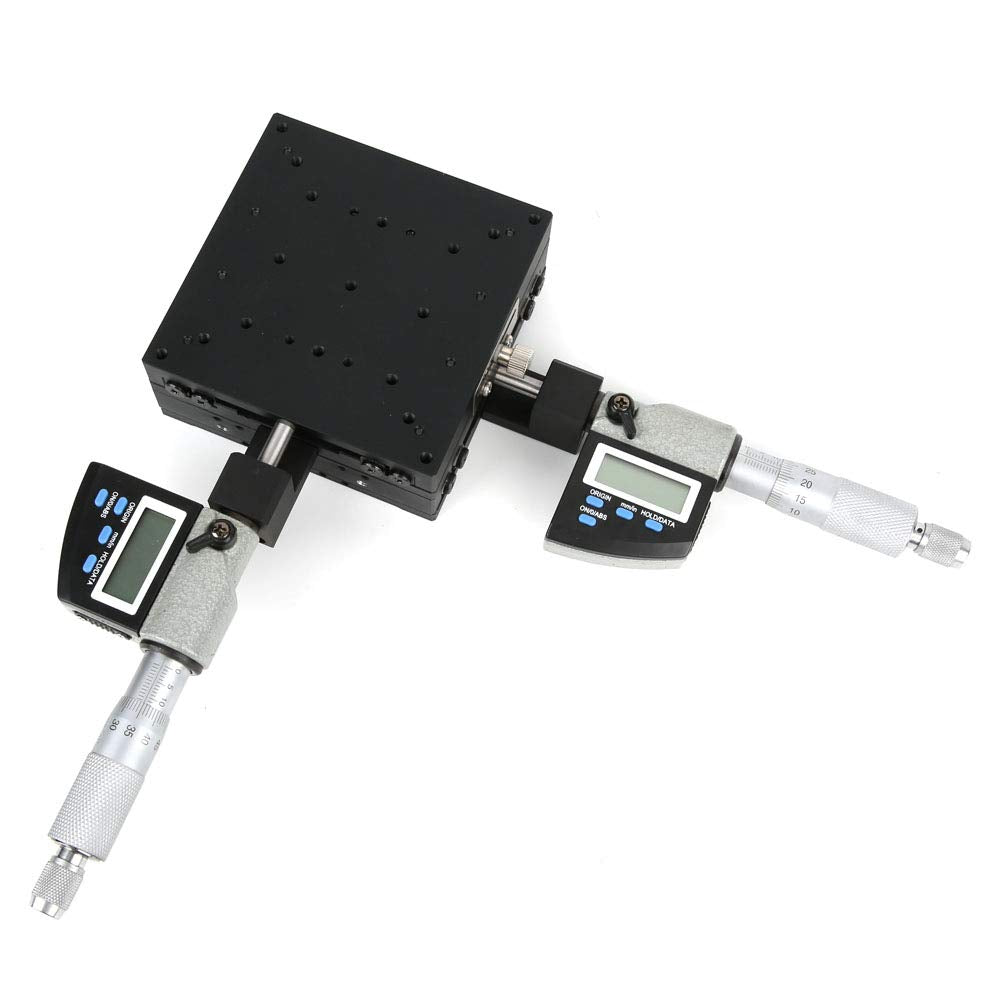 SEMXY100-AC Digital Micrometer XY Cross Slide Platform 0.002mm Precision Fine Tuning Stage 100x100mm Aluminum Alloy for Precision Measurement