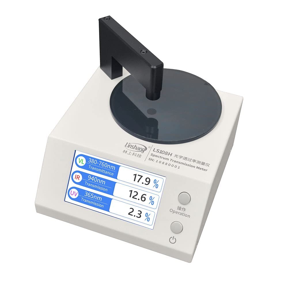 Spectrum Transmission Meter UV IR Light Transmittance Meter Tester Film Glass Window Tint with UV 365nm Visible Light 550nm IR 940nm