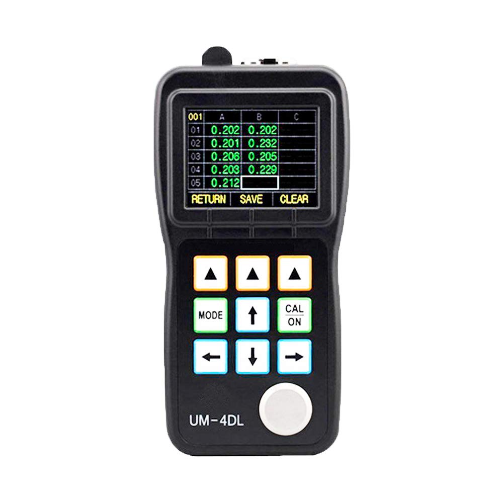 UM-4DL Digital Ultrasonic Thickness Gauge Tester Meter Through Paint Coating Thickness Meter 0.025'' to 20'' with TC510 Probe