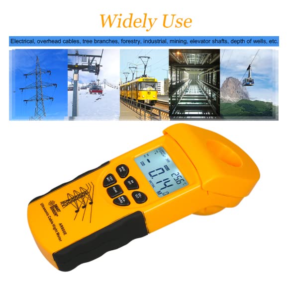 Smart Sensor AR600E Ultrasonic Cable Height Meter 6 Cables Measurement LCD Display Measuring Range(Height 3-23m,Plane 3-15m)