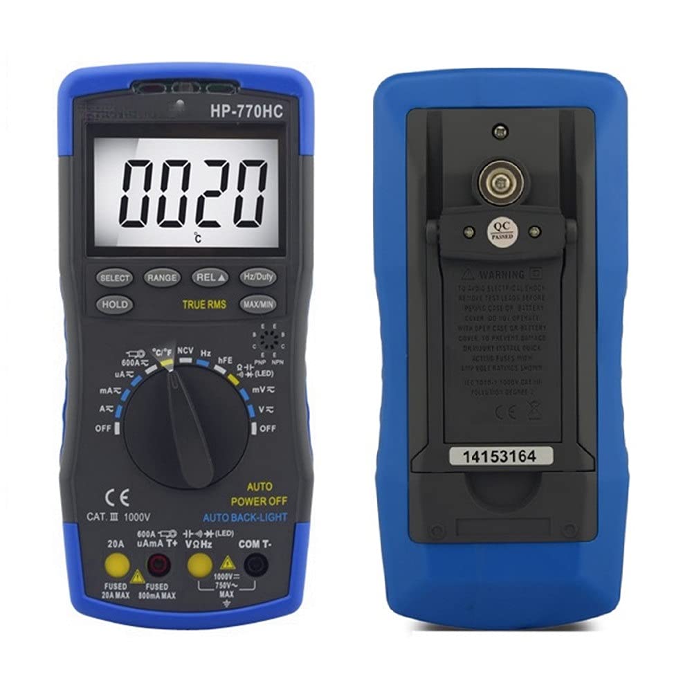 True RMS Autoranging Probe Digital Multimeter with NCV-605A Clamp Adapter 600A AC/DC Current Power LED 45mm