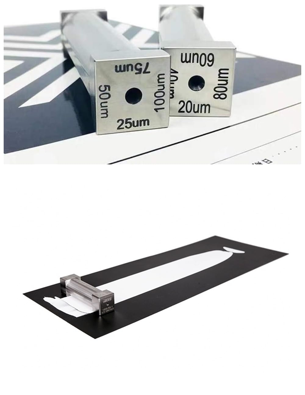 Four-Sided Wet Film Applicator for Lab Electrode Coating - Precision Tetrahedral Preparator for Paint and Ink,(100mm 50-100-105-0.2mm)