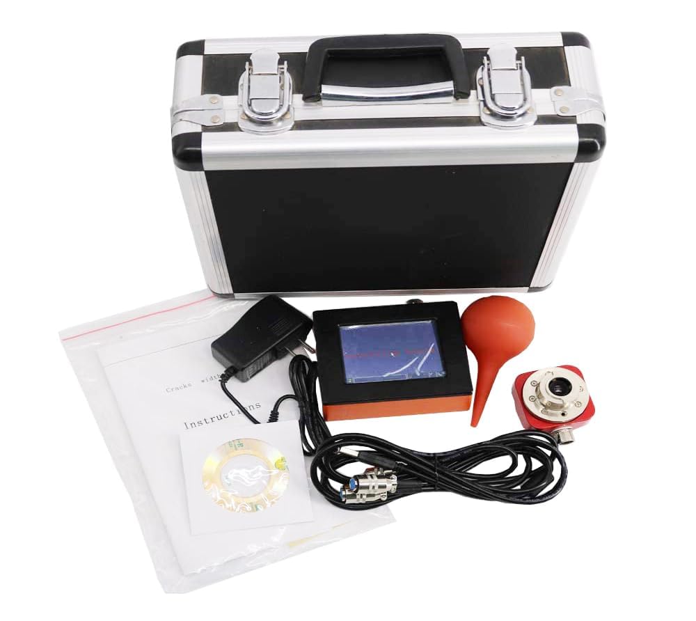 Digital Concrete Crack Width Gauge Meter Tester Crack Width Measuring Device with Photo and Data Storage Maximum Detection Range of 0-8mm Accuracy Better Than 1mm for Construction Industry