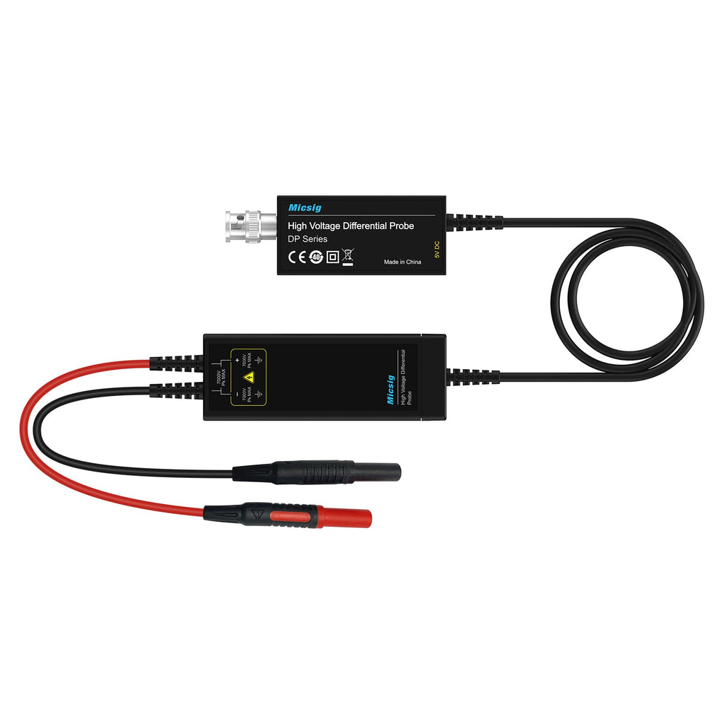 Micsig DP1500 High Voltage Differential Probe Kit, 3.5ns Rise Time 50X/500X Attenuation Rate Oscilloscope Probe Kit Accessory, 1500V 100MHz (DP10013 Upgrade)