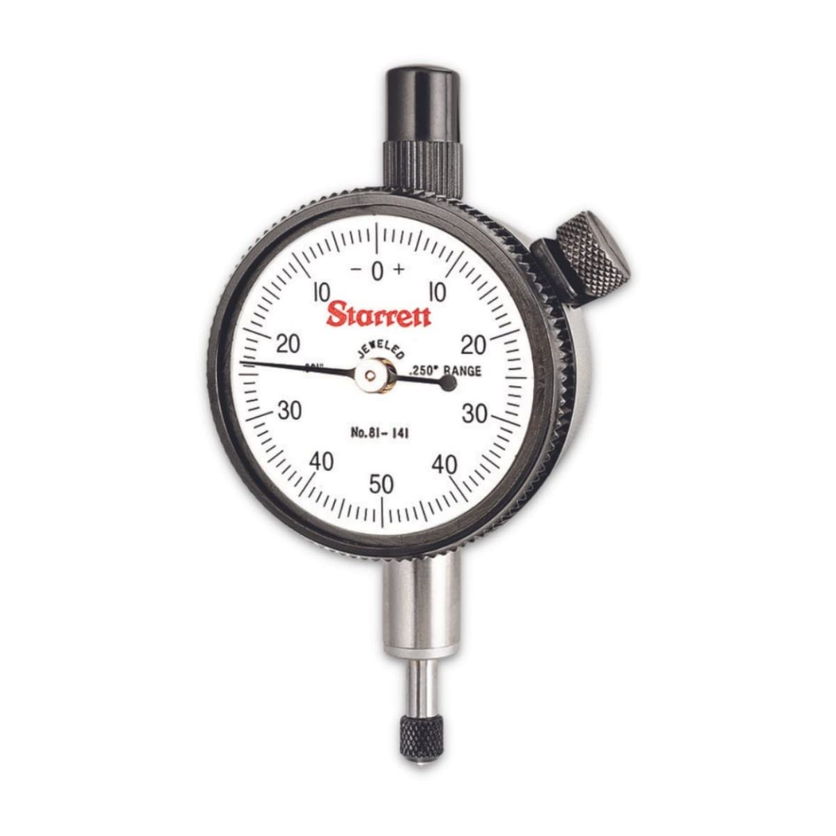 Starrett 81 Series Dial Indicator, 0-.125" Range, .0005" Graduation