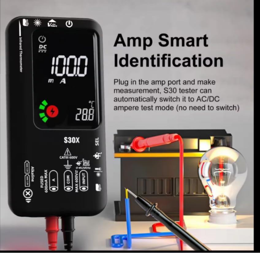 S30X AutoRange DigitalMultimeter ElectricianTool, BLACK